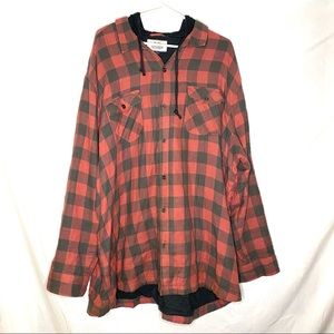Flags and Anthem Mens Hooded Flannel Size 3XL